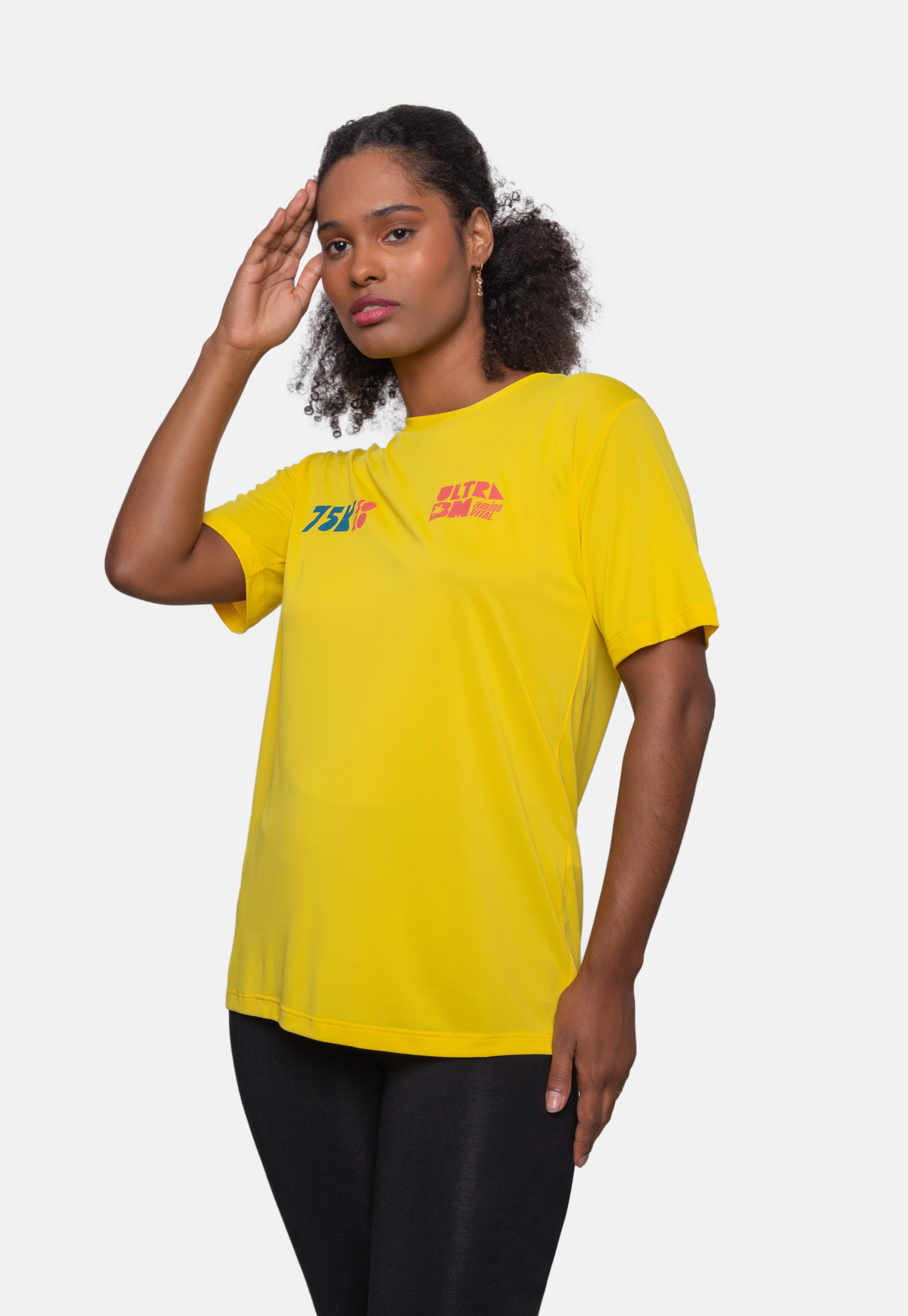 Camiseta Ultra BM 75KM 2024 Solo Amarela Feminina