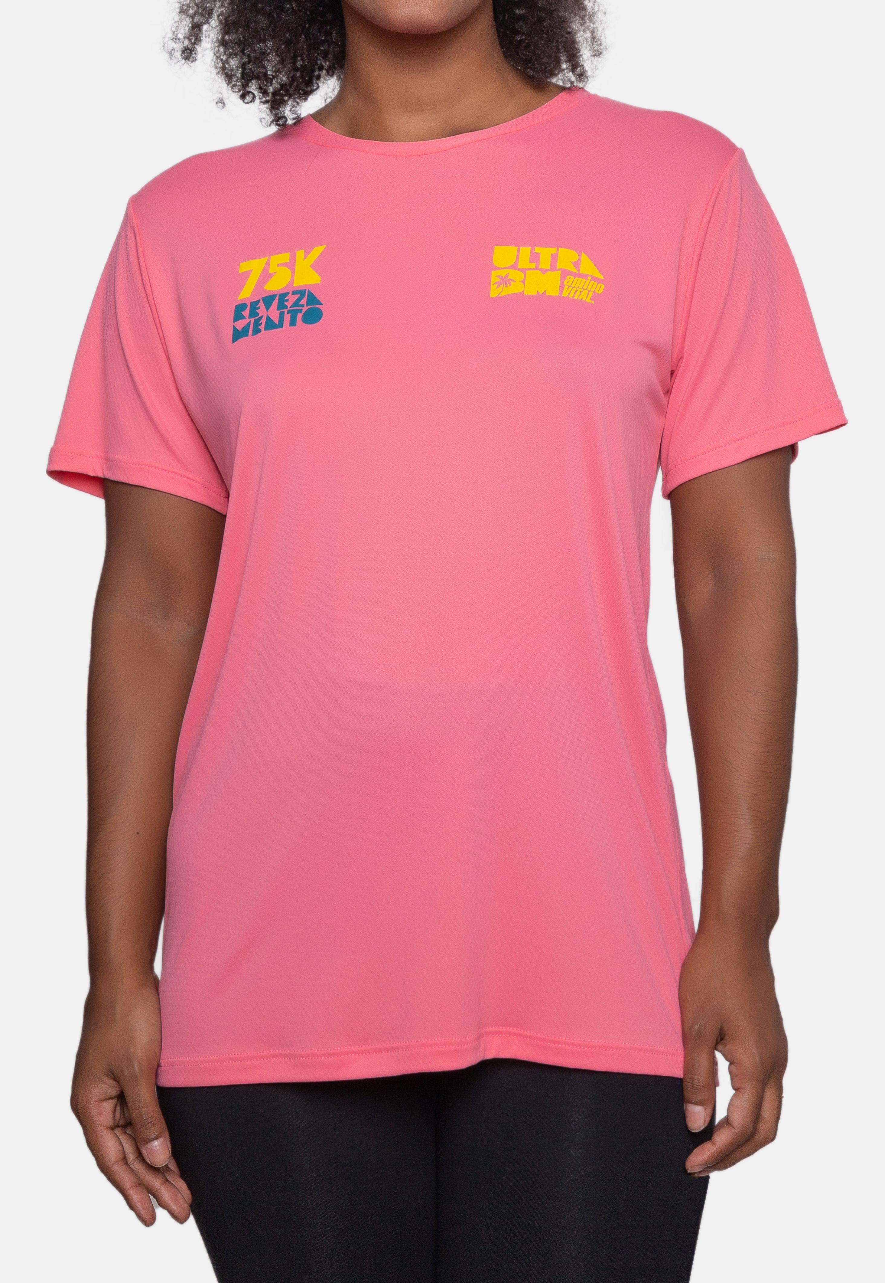 Camiseta Ultra BM 75KM 2024 Revezamento Rosa Feminina