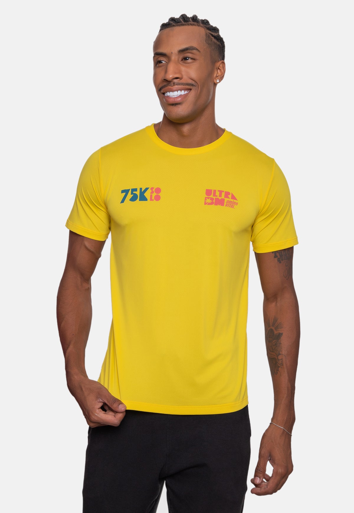 Camiseta Ultra BM 75KM 2024 Solo Amarela Masculina