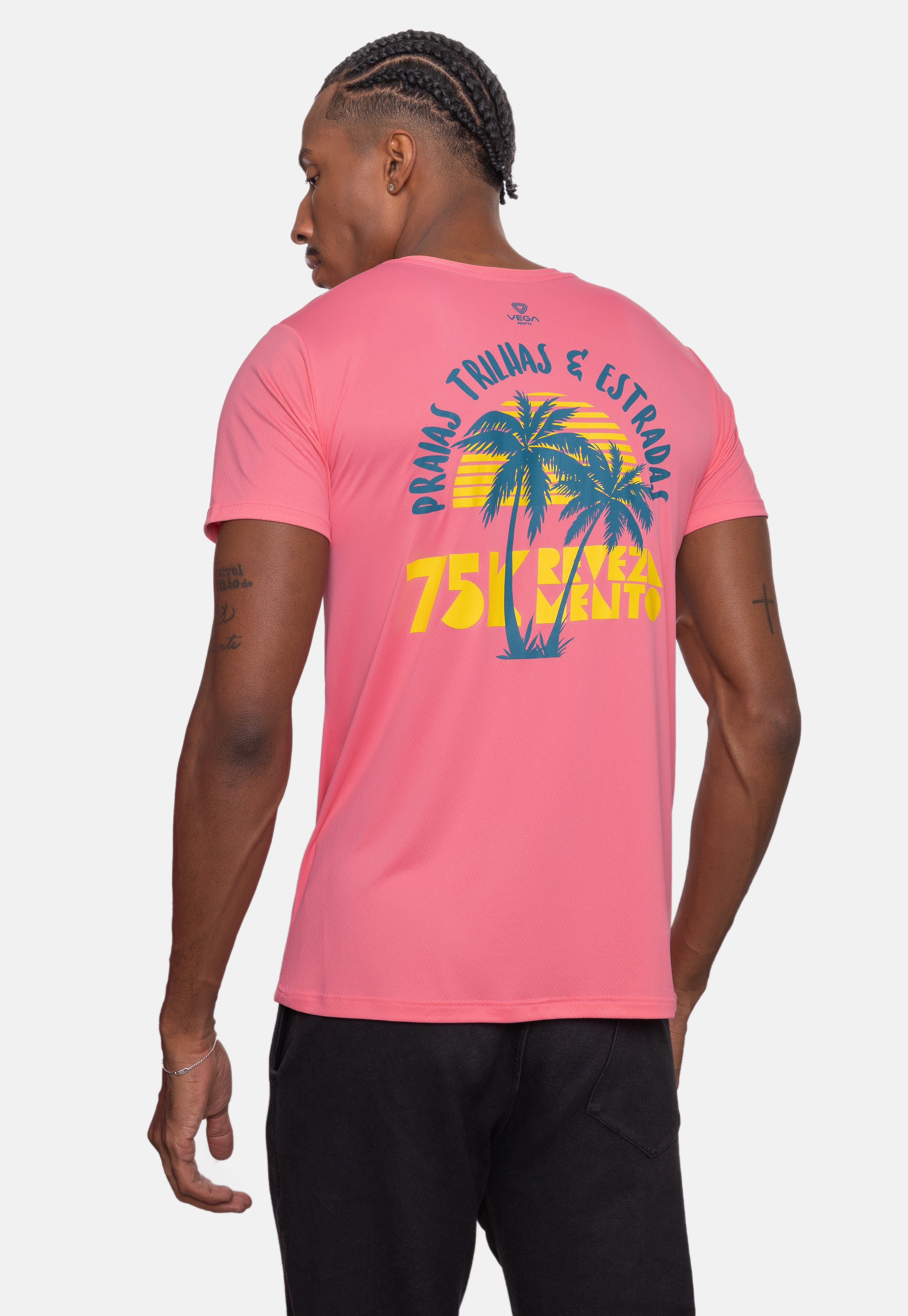 Camiseta Ultra BM 75KM 2024 Revezamento Rosa Masculina